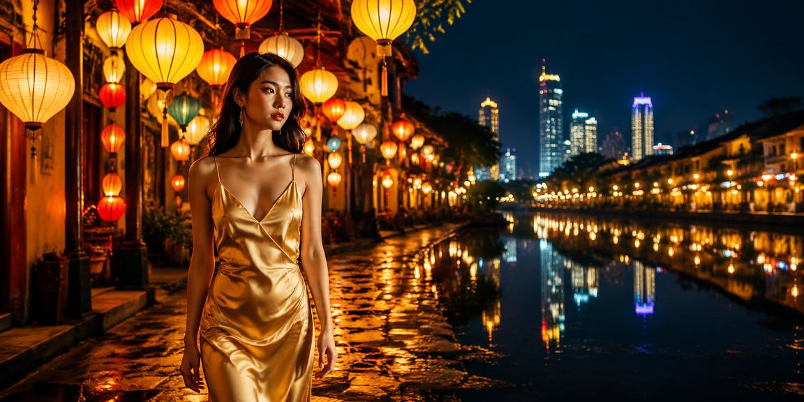 Khung cảnh chơi bài nhộn nhịp tại phố Hội An về đêm
